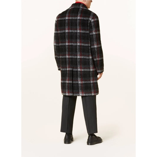 Retail price $595 New Men's HUGO BOSS lined coat size MEDIUM Black red grey.