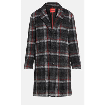 Retail price $595 New Men's HUGO BOSS lined coat size MEDIUM Black red grey.